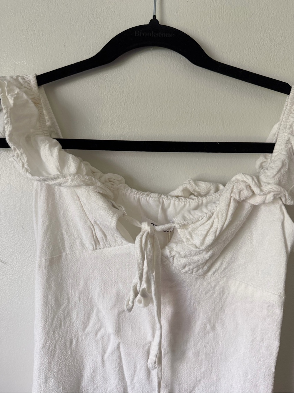 Peppermayo White Ruffle Tie-Front Mini Dress - Picture 2 of 5